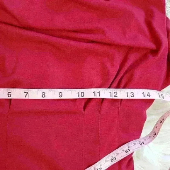 Kay Unger cowl neck midi dress size 2 red knee length - Picture 4 of 12